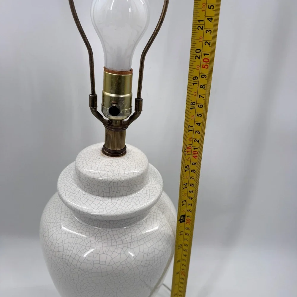 Vintage Chinoiserie Ginger Jar Table Lamp Crackle Glaze Ceramic